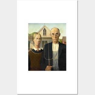 Grant Wood American Gothic Art Poster 1930 Regionalism Vintage Print American Painter Posters and Art